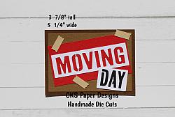 Handmade Paper Die Cut MOVING DAY Title Scrapbook Page Embellishment-