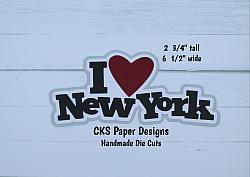 Handmade Paper Die Cut NEW YORK Title  Scrapbook Page Embellishment-