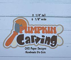 Handmade Paper Die Cut PUMPKIN CARVING Title Scrapbook Page Embellishment-