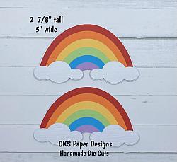 Handmade Paper Die Cut RAINBOWS Set of 2 Scrapbook Page Embellishment-rainbow