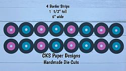 Handmade Paper Die Cut RECORDS BORDER Scrapbook Page Embellishment-50s dance sock hop
