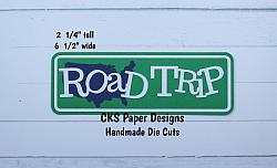 Handmade Paper Die Cut ROAD TRIP Title (Style 2) Scrapbook Page Embellishment-