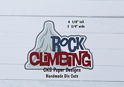 Handmade Paper Die Cut ROCK CLIMBING TITLE  Scrapbook Page Embellishment-