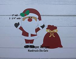 Handmade Paper Die Cut CHRISTMAS SANTA CLAUS  (STYLE 1) Scrapbook Page Embellishment-