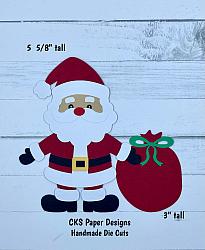 Handmade Paper Die Cut CHRISTMAS SANTA CLAUS (STYLE 2) Scrapbook Page Embellishment-