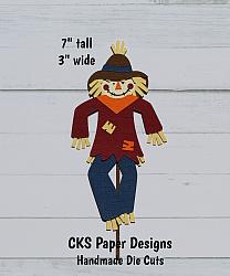 Handmade Paper Die Cut FALL SCARECROW Scrapbook Page Embellishment-