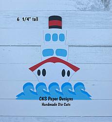 Handmade Paper Die Cut CRUISE SHIP Front View Scrapbook Page Embellishment-