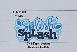 Handmade Paper Die Cut SPLISH SPLASH Title Scrapbook Page Embellishment-