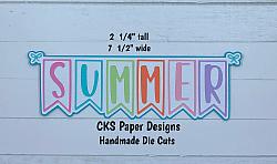 Handmade Paper Die Cut SUMMER Title  Scrapbook Page Embellishment-
