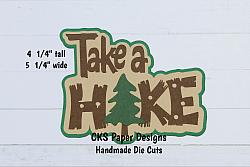 Handmade Paper Die Cut TAKE A HIKE Title Scrapbook Page Embellishment-