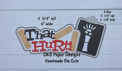 Handmade Paper Die Cut THAT HURT Title Scrapbook Page Embellishment-