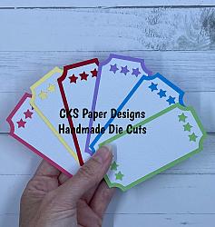 Handmade Paper Die Cut TICKETS SET OF 6 Scrapbook Page Embellishment-