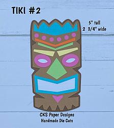 Handmade Paper Die Cut LUAU TIKI (Style 2) Scrapbook Page Embellishment-