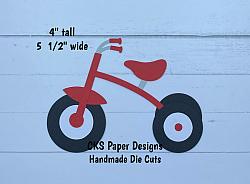 Handmade Paper Die Cut TRICYCLE Scrapbook Page Embellishment-kids play bike trike tricycle 