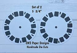 Handmade Paper Die Cut VIEWMASTER REEL LARGE Scrapbook Page Embellishment-