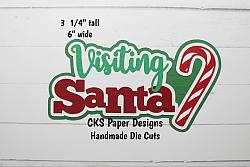 Handmade Paper Die Cut VISITING SANTA TITLE Christmas Scrapbook Page Embellishment-